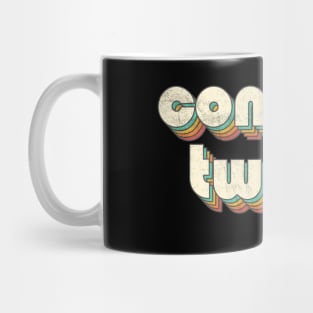 Retro Vintage Rainbow Conway Letters Distressed Style Mug